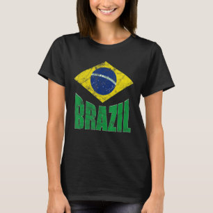 Brasil Brazil Fan Retro Vintage Flag T-Shirt