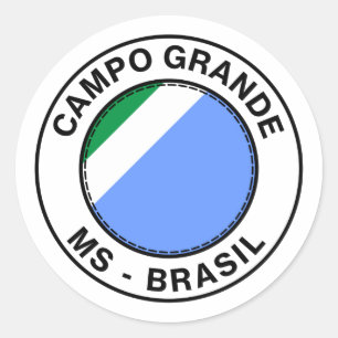 Brasil Campo Grande Mato Grosso do Sul Bandeira Classic Round Sticker