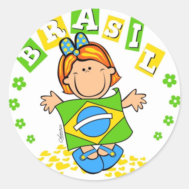 Brasil Classic Round Sticker (Front)