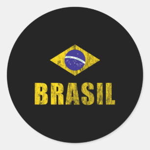 Brasil Design Brazilian Apparel Clothing Outfits F Classic Round Sticker