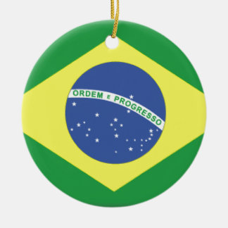 Brasil Flag Ceramic Tree Decoration
