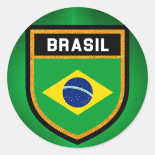Brasil Flag Classic Round Sticker