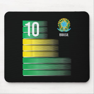 Brasil Flag Number 10 Brazil Soccer Men Women Boys Mouse Pad
