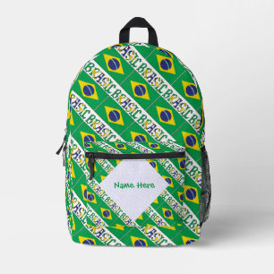 Brasil Flag Personalised Heritage Printed Backpack