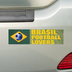 BRASIL FOOTBALL LOVERS BUMPER STICKER