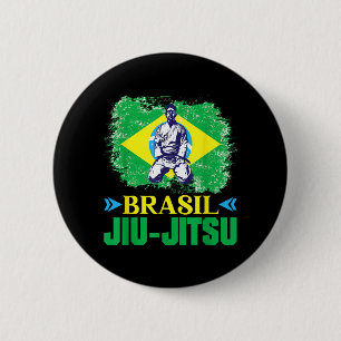 Brasil Jiu-Jitsu Brazilian Flag Martial Arts 6 Cm Round Badge