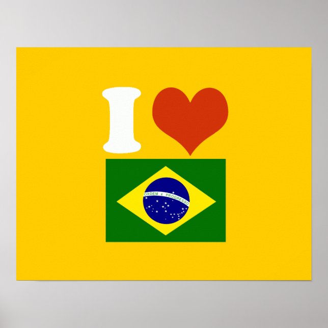 Brasil Love Flag  Poster (Front)