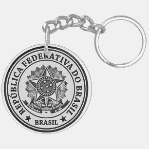 Brasil Round Emblem Key Ring