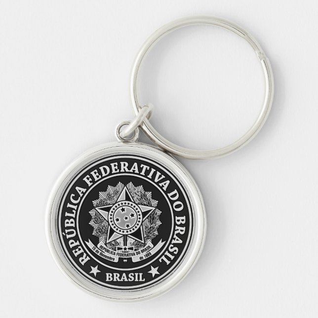 Brasil Round Emblem Key Ring (Front)
