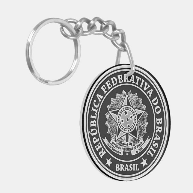 Brasil Round Emblem Key Ring (Front Left)