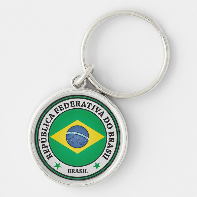 Brasil Round Emblem Key Ring (Front)