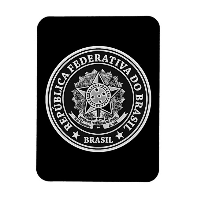 Brasil Round Emblem Magnet (Vertical)