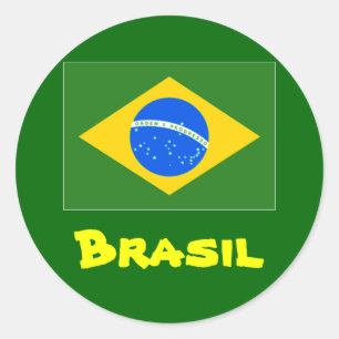 Brasil round stickers