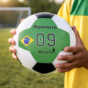 Brasil Seleção Player Custom Name Jersey Number Soccer Ball