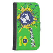 Brasil soccer football goal named flap case samsung galaxy wallet case (Front)