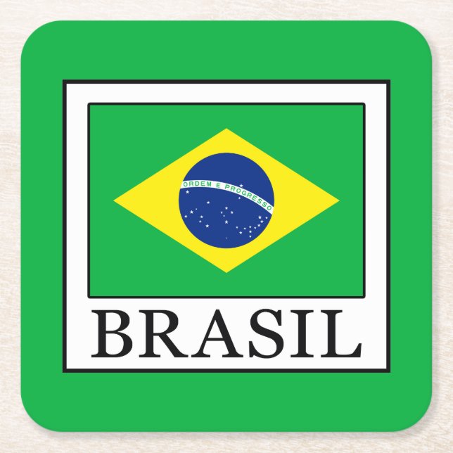 Brasil Square Paper Coaster (Front)
