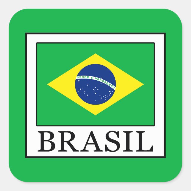 Brasil Square Sticker (Front)