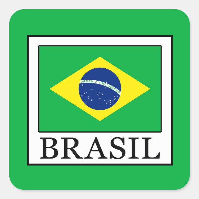 Brasil Square Sticker (Front)