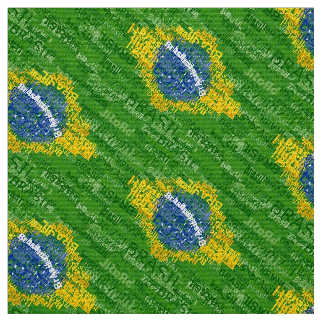 Brasil Text Flag Fabric (Swatch)