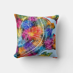 Brasília Brazil City Map Cushion