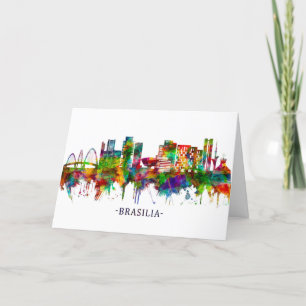 Brasilia Brazil Skyline Holiday Card
