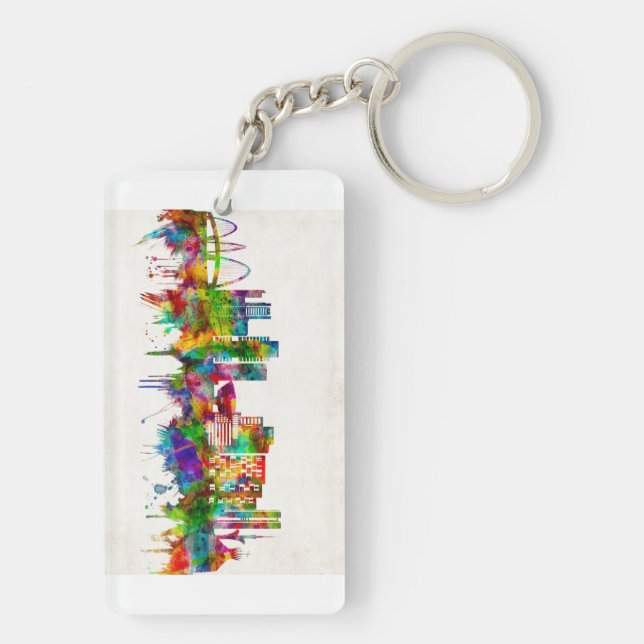 Brasilia Brazil Skyline Key Ring (Back)