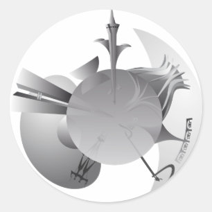 Brasilia city skyline rounded classic round sticker