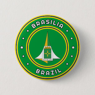 Brasilia Coat Of Arms Brazil 6 Cm Round Badge