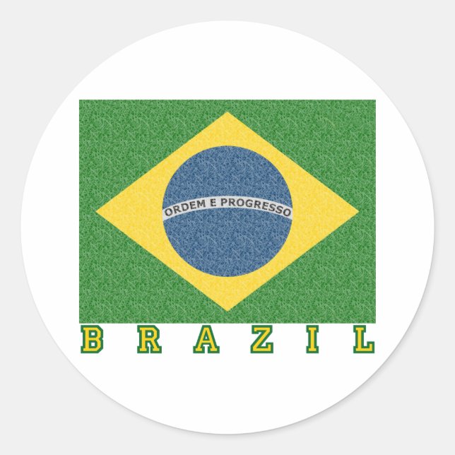 Brasilian soccer 2010 classic round sticker (Front)