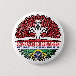 Brasilien Brasilianisch Schweizer Schweiz Baum 6 Cm Round Badge