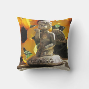 Brass Angel on a Pillow Blows A Kiss