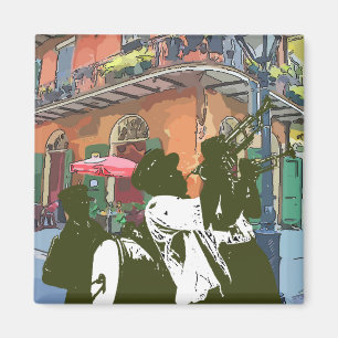 Brass Band At Pirates Alley Magnet