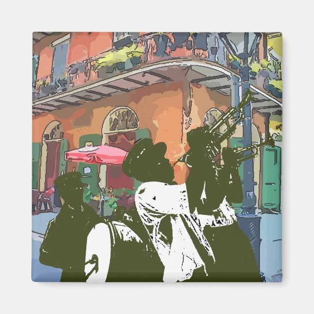 Brass Band At Pirates Alley Magnet (Front)