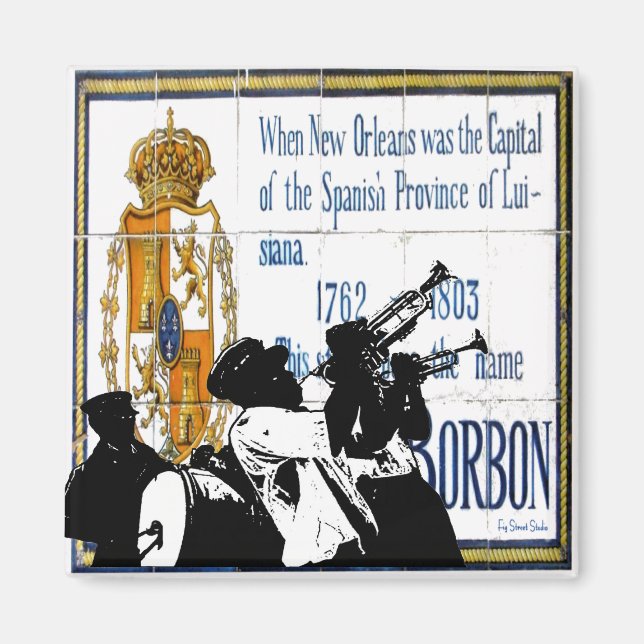 Brass Band Bourbon St. Tiles Magnet (Front)