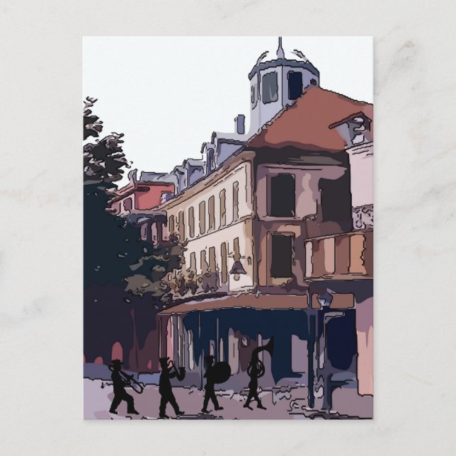 Brass Band In French Quarter Postcard (Front)