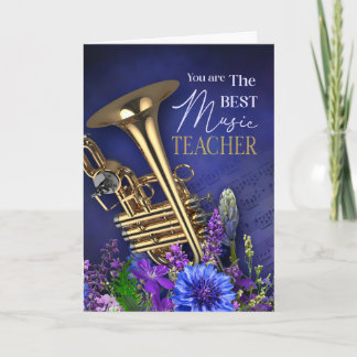 Brass Instrument Theme Teacher Greeting Card