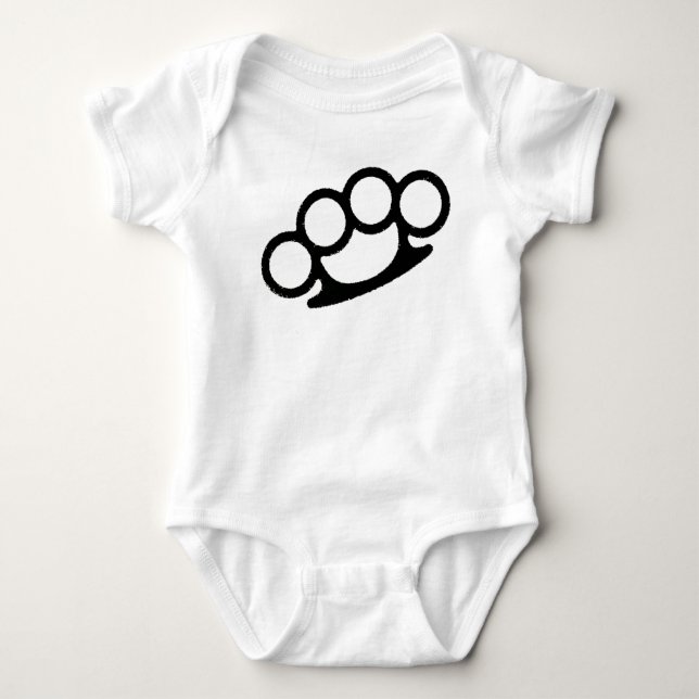Brass Knuckles Baby Bodysuit (Front)