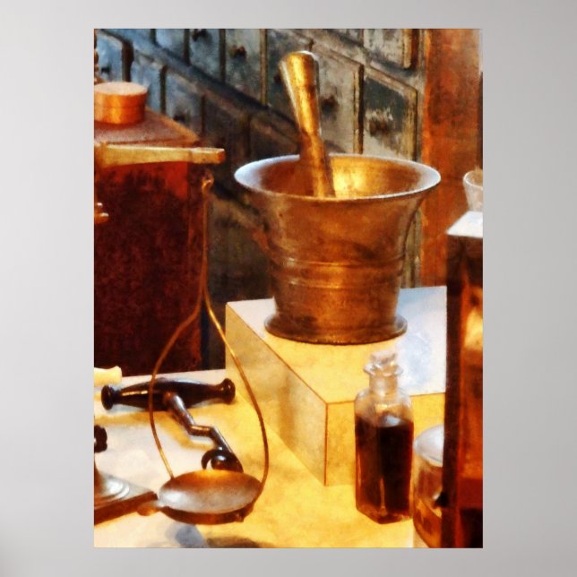 Brass Mortar and Pestle Poster (Front)