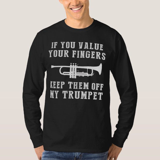 Brass of Chuckles - Keep Off My Trumpet Funny Tee  (Front)