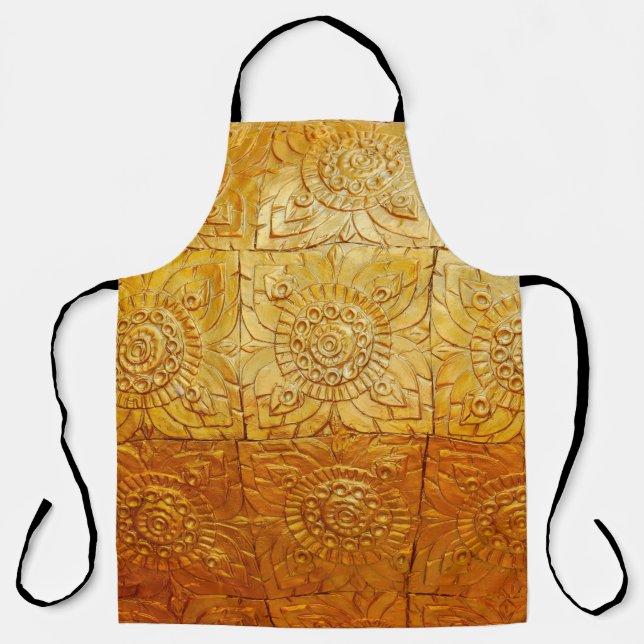 Brass square with patternabstract, art, graphic de apron (Front)
