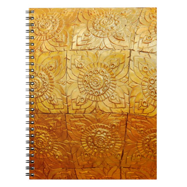 Brass square with patternabstract, art, graphic de notebook (Front)