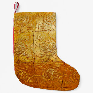 Brass square with patternabstract, art, graphic de small christmas stocking