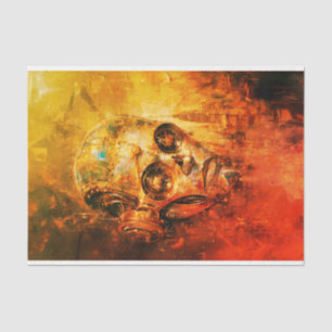 Brass Steampunk Robot Head, Gold DG3LF Decoupage Tissue Paper