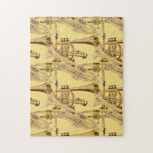 Brass Trumpet Pattern Jigsaw Puzzle