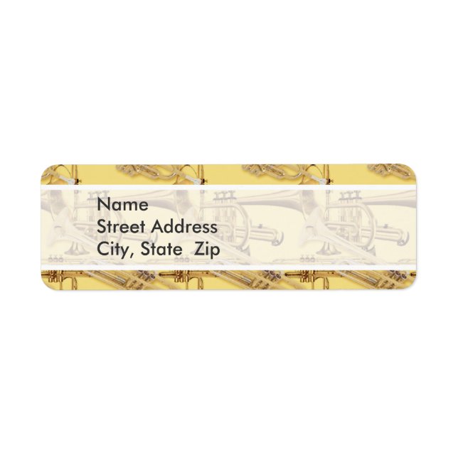 Brass Trumpet Pattern Return Address Label (Front)