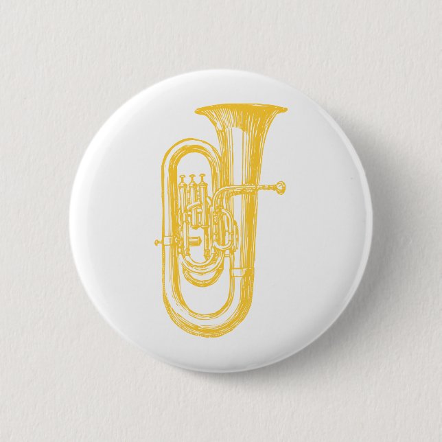 "Brass" Tuba 6 Cm Round Badge (Front)