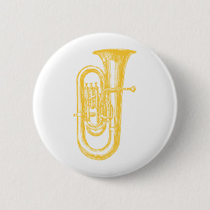 "Brass" Tuba 6 Cm Round Badge