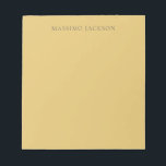 Brass Yellow Minimalist Plain Modern Aesthetic Notepad<br><div class="desc">An ideal design for those looking for an aesthetic look. It immediately stands out with its extremely simple and elegant appearance.</div>