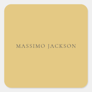 Brass Yellow Minimalist Plain Modern Aesthetic Square Sticker