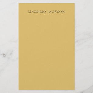 Brass Yellow Minimalist Plain Modern Aesthetic Stationery